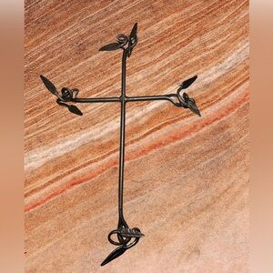 Copper Tone  Wrought Iron Cross Wall Decor